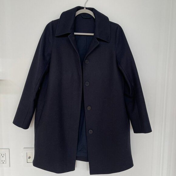 COS Navy Cocoon Wool Coat | Sz EU34 - Picture 1 of 8